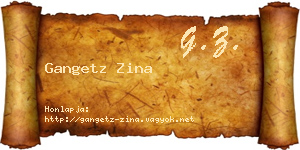Gangetz Zina névjegykártya